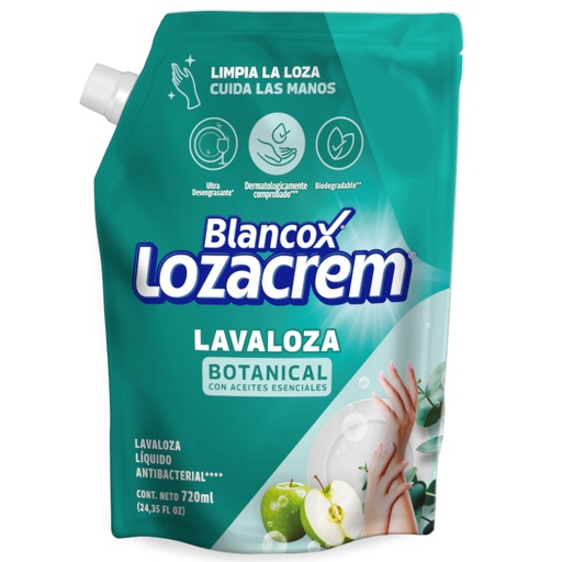 [052507] Lavaplatos Loza Crem Blancox Botanical  Líquido Doypak 720Ml