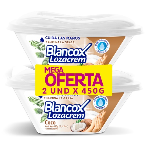 [051795] Lavaplatos Loza Crem Blancox Coco 450Gr 2 Unidades
