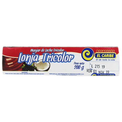 [050943] Manjar Leche Tricolor El Caribe 200Gr