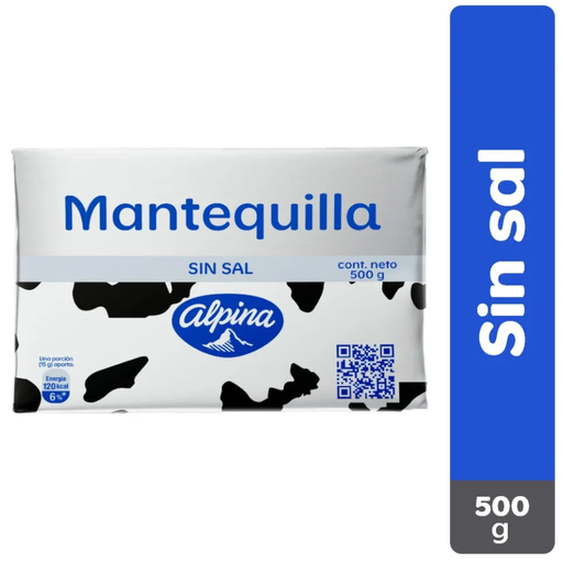 [046302] Mantequilla Alpina Sin Sal 500Gr