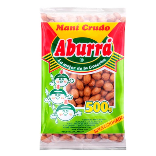[000304] Maní Crudo Aburra 500Gr