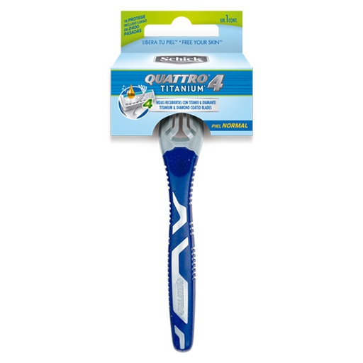 [020672] Maquina Afeitar Schick Quattro 4 Titanium 1 Unidad