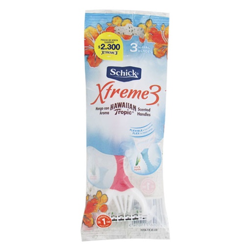 [020633] Maquina Afeitar Schick Xtreme 3 Hawaiian 1 Unidad