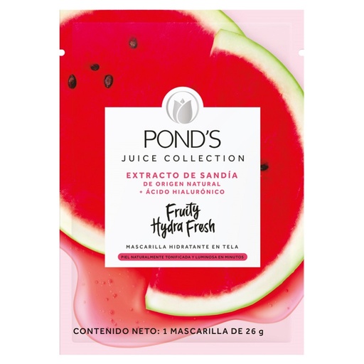 [053410] Mascarilla Hidratante En Tela Ponds Fruity Hydra Fresh Con Extracto De Sandia 1 Unidad 26Gr