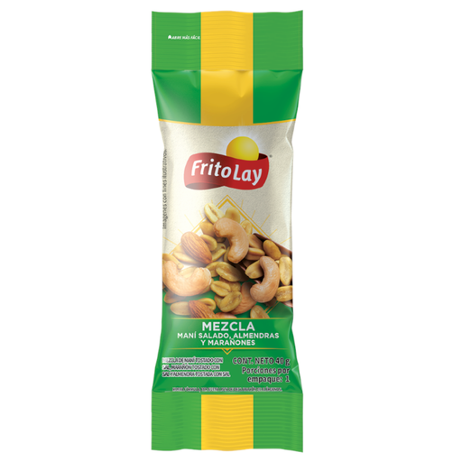 [018339] Mezcla Maní Salado Almendras Y Marañones Frito Lay 40Gr