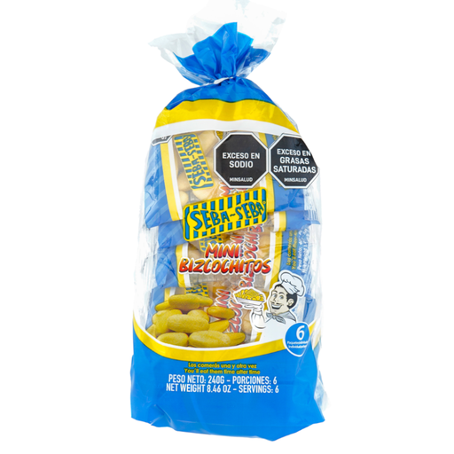 [003879] Mini Bizcochitos Seba Seba Paquetes 6 Unidades 240Gr