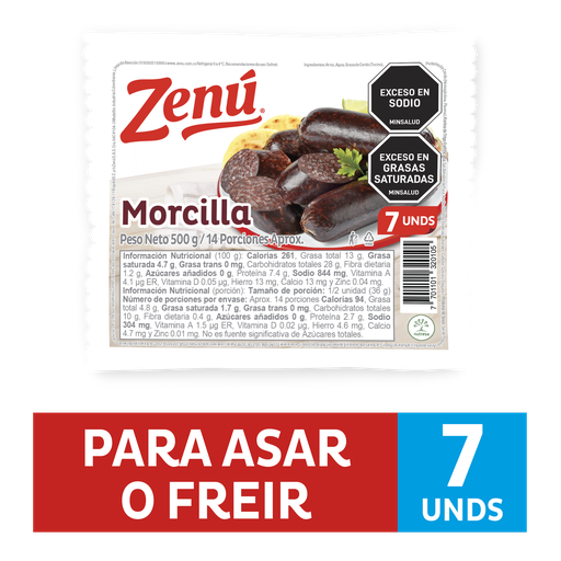 [002884] Morcilla Zenú 500Gr