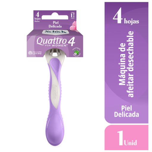 [051816] Máquina Afeitar Schick 4 Women Desechable 1 Unidad