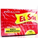 Palillos El Sol Caja 180 Unidades