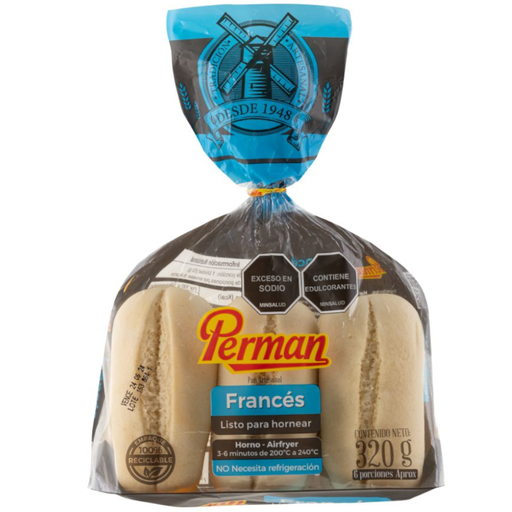 [052397] Pan Frances Artesanal Perman 320Gr 6 Unidades