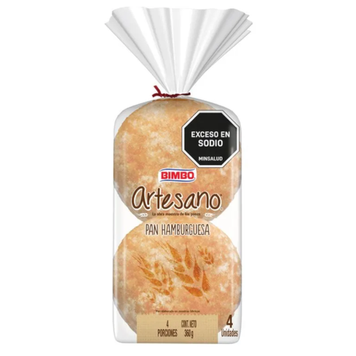 [046300] Pan Hamburguesa Bimbo Artesano 4 Unidades 360Gr
