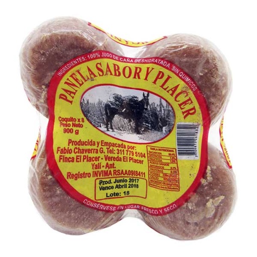 [046538] Panela Sabor Y Placer Coquito 8 Unidades 900Gr