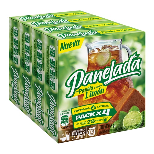 [052450] Panelada En Polvo Panela Y limón 4 Unidades 116Gr