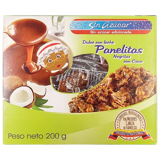 [007334] Panelitas Sin Azúcar Coco Caramelo 200Gr