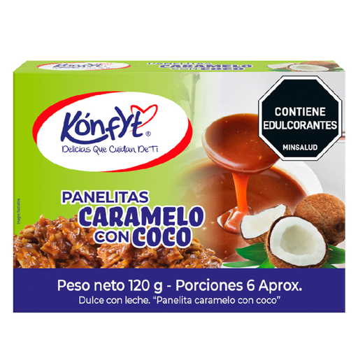 [007334] Panelitas Sin Azúcar Coco Caramelo Kónfyt 120Gr