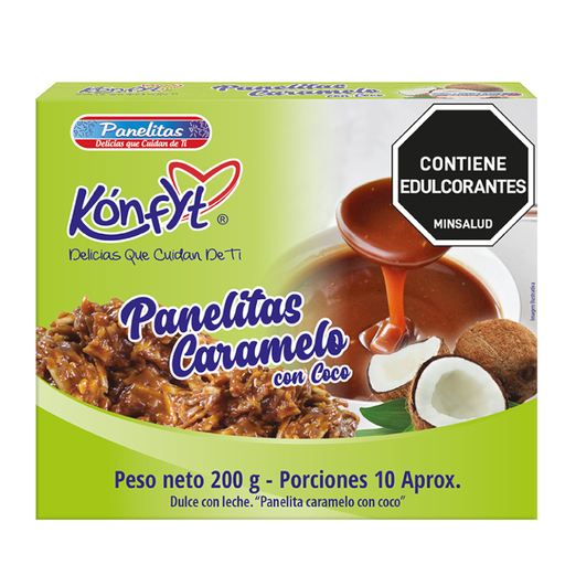[007334] Panelitas Sin Azúcar Coco Caramelo Kónfyt 200Gr