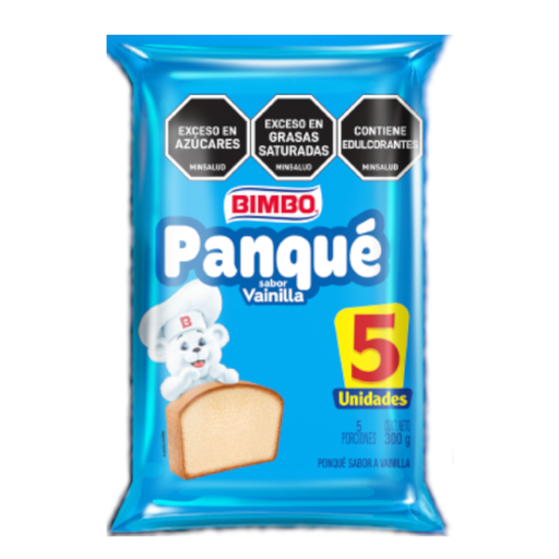 [052623] Panqué Bimbo Vainilla 5 Unidades 300Gr