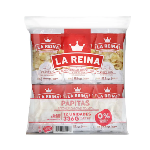 [007297] Papas La Reina Paquetes 12 Unidades 336Gr