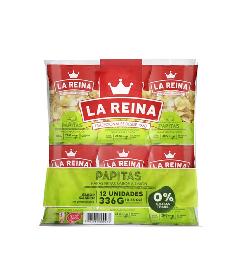 [007298] Papas Limón La Reina Paquetes 12Unidades 336Gr