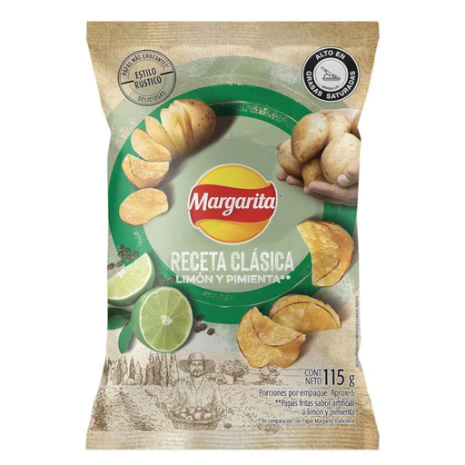 [049325] Papas Margarita Receta Clásica Limon Pimienta 115Gr