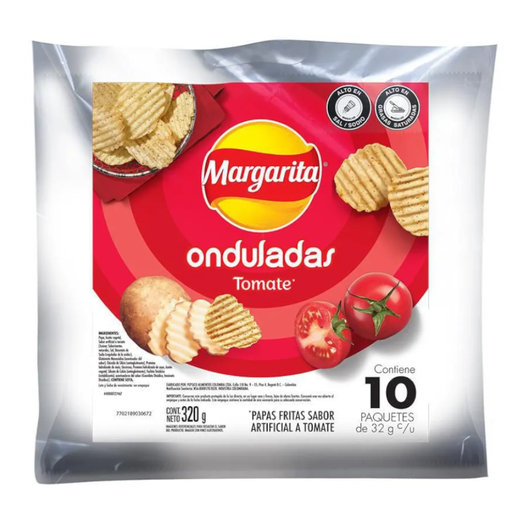 [009813] Papas Onduladas Tomate Margarita 10 Unidades 350Gr