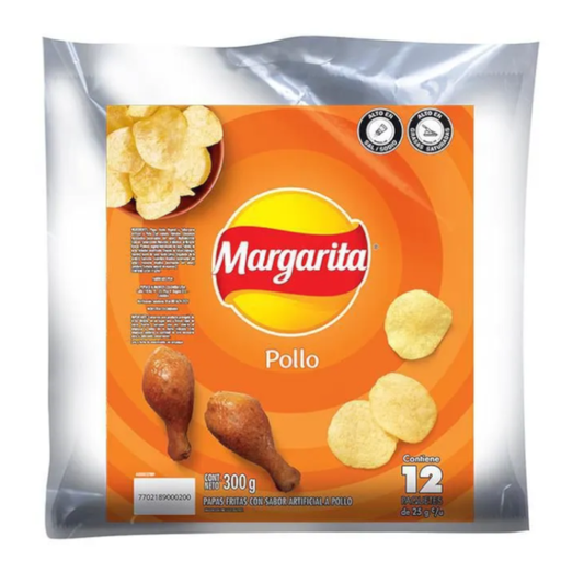 [005619] Papas Pollo Margarita 12 Unidades 300Gr