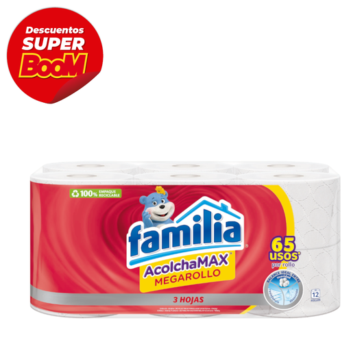 [019210] Papel Higiénico Familia Acolchamax Mega 12 Rollos