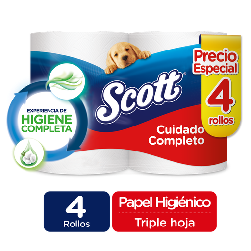 [046715] Papel Higiénico Scott Cuidado Completo 4 Unidades