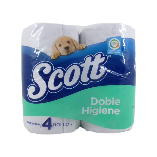[049991] Papel Higiénico Scott Doble Higiene 4 Unidades