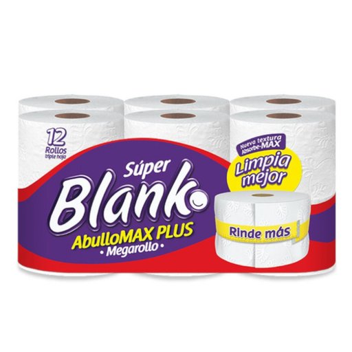 [017667] Papel Higiénico Super Blanko Abullonado Mega 12 Unidades