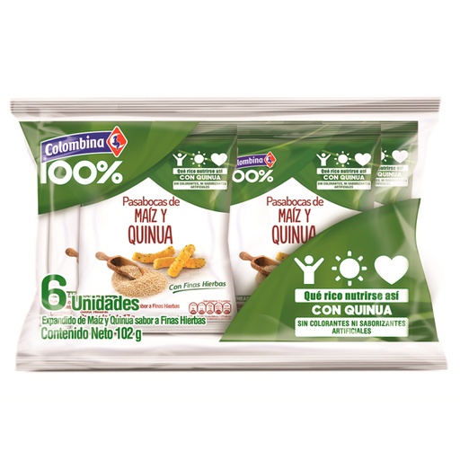 [047160] Pasabocas Quinua Colombina 6 Unidades 102Gr