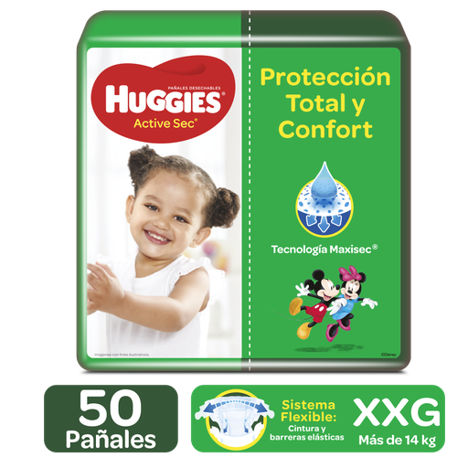 [048873] Pañal Huggies Active Sec XXG/5 50 Unidades