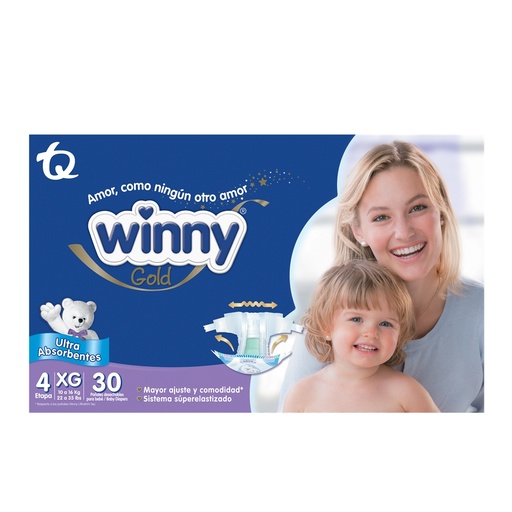 [052358] Pañal Winny Ultrim Gold Etapa 4 GX 30 Unidades