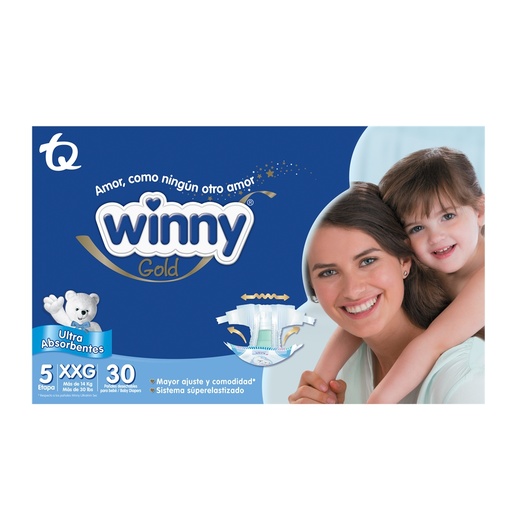 [052175] Pañal Winny Ultrim Gold Etapa 5 XXG 30 Unidades