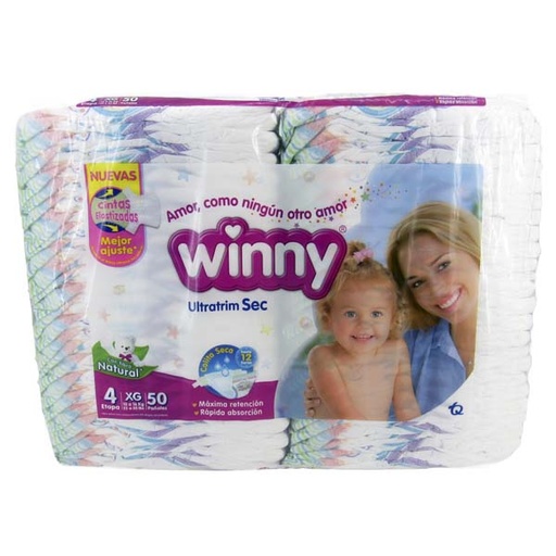 [047322] Pañales Winny Ultratrim Sec Etapa 4 XG 50 Unidades
