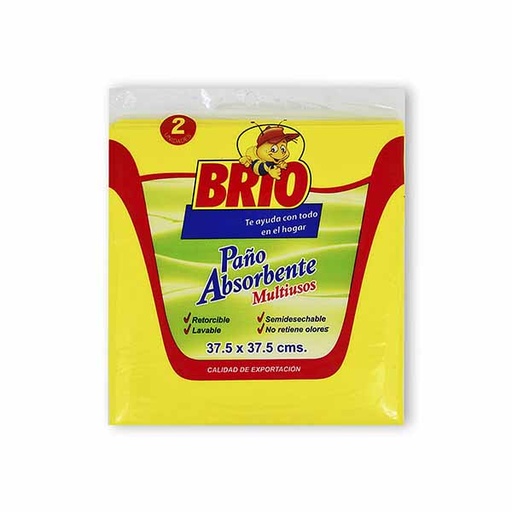 [000942] Paño Absorbente Brio Multiusos 2 Unidades