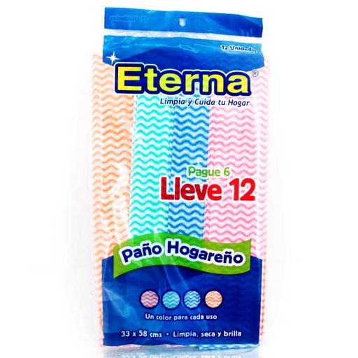 [016330] Paño Hogareño Eterna Pague 6 Lleve 12 Unidades