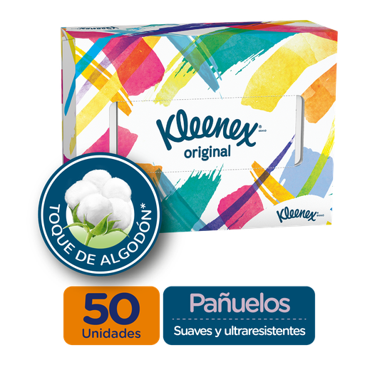 [007737] Pañuelo Facial Kleenex Seda Triple Hoja 50 Unidades