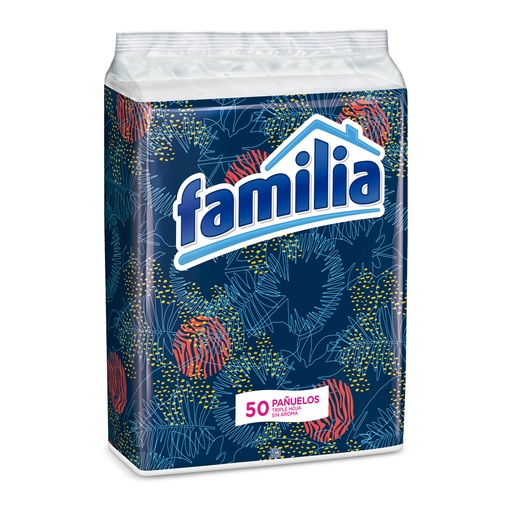 [000763] Pañuelos Faciales Familia Triple Hoja Bolsa 50 Unidades
