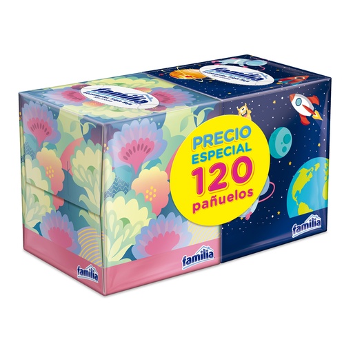 [015324] Pañuelos Faciales Familia Triple Hoja Cubo 2 Unidades Precio Especial