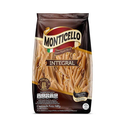 [051267] Penne Rigate Integral Monticello 500Gr