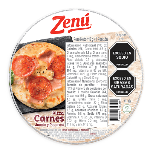 [050165] Pizza Zenú Carnes 113Gr