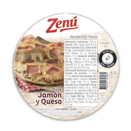 [050164] Pizza Zenú Jamón Queso 113Gr
