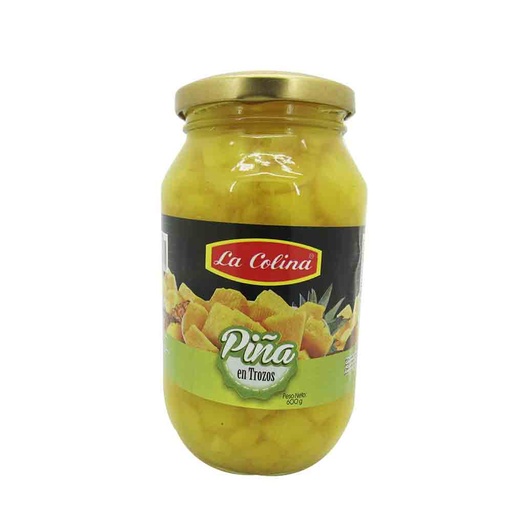 [017008] Piña Trozos La Colina Frasco 600Gr