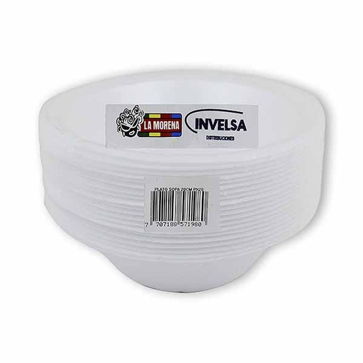 [010716] Plato Desechable La Morena Sopa 20Cm 20 Unidades