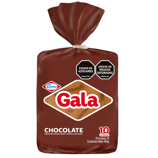 [003537] Ponqué Gala Chocolate Ramo 10 Unidades  400Gr