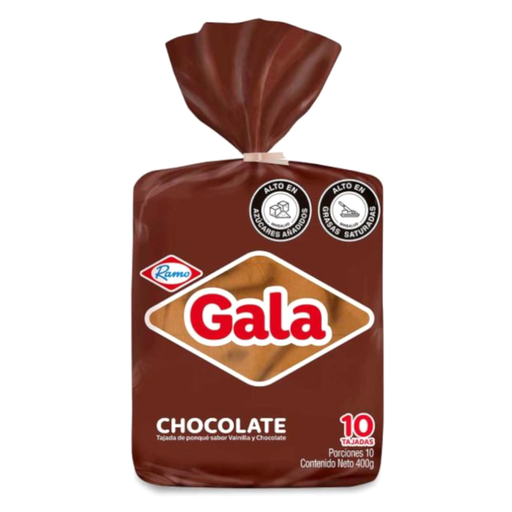 [003537] Ponqué Gala Chocolate Ramo 10 Unidades  400Gr