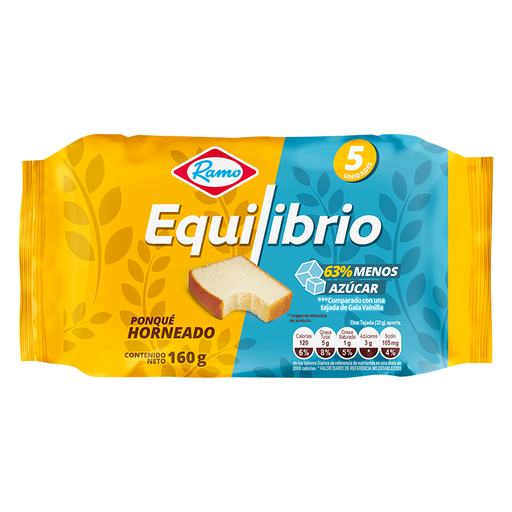 [052919] Ponqué Ramo Equilibrio 5 Unidades 160Gr