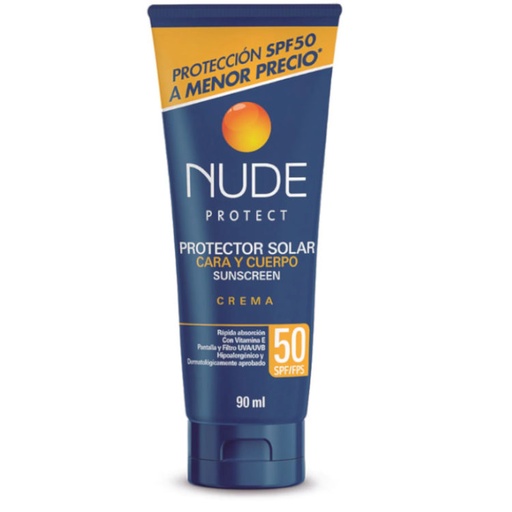 [053166] Protector Solar Nude Cara Y Cuerpo Spf 50 90Ml