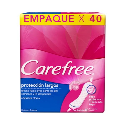 [046471] Protectores Carefree Largo 40 Unidades